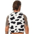 thumbnail image 2 of TiaoBug Men Cow Print Vest Tops Flannel Sleeveless Waistcoat Cowboy Tank Jacket Black 4XL, 2 of 7