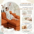 thumbnail image 5 of Muumblus Modular Sectional Cloud Couch with Ottoman, Oversized L-Shaped Corduroy Sofa for Living Room, Orange, 5 of 9