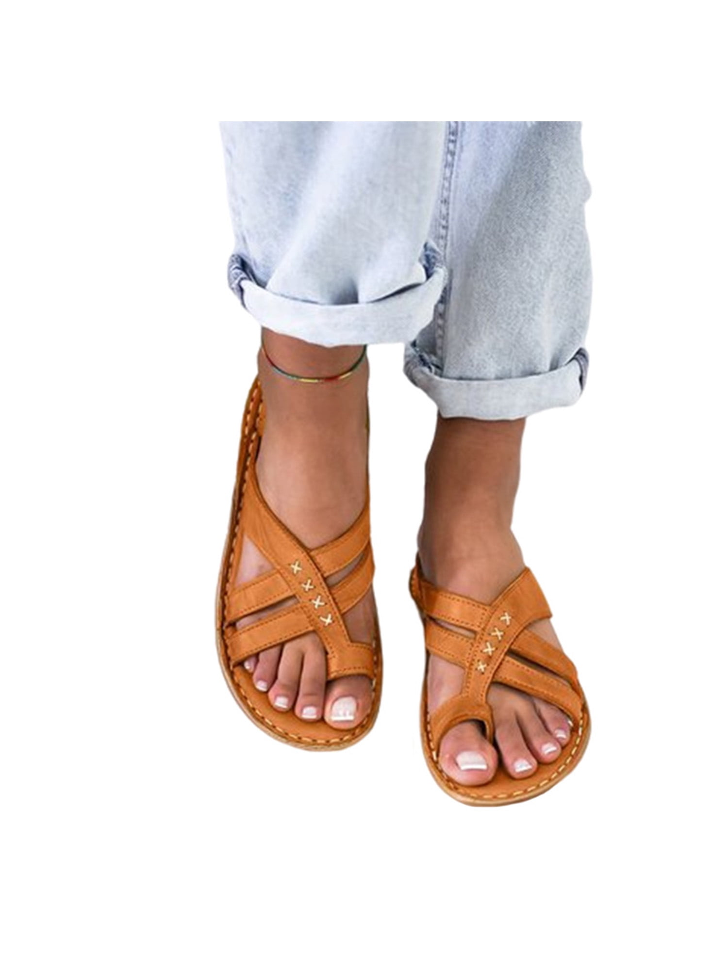 sandals footwear on Rotosw Lacyhop Women Flat Open Toe Backless Summer Casual Sandals Footwear Walmart Com Walmart Com