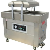 EQCOTWEA Commercial Vacuum Sealer Two Chambers Sealing Length 15.7" Stainless Steel 220V