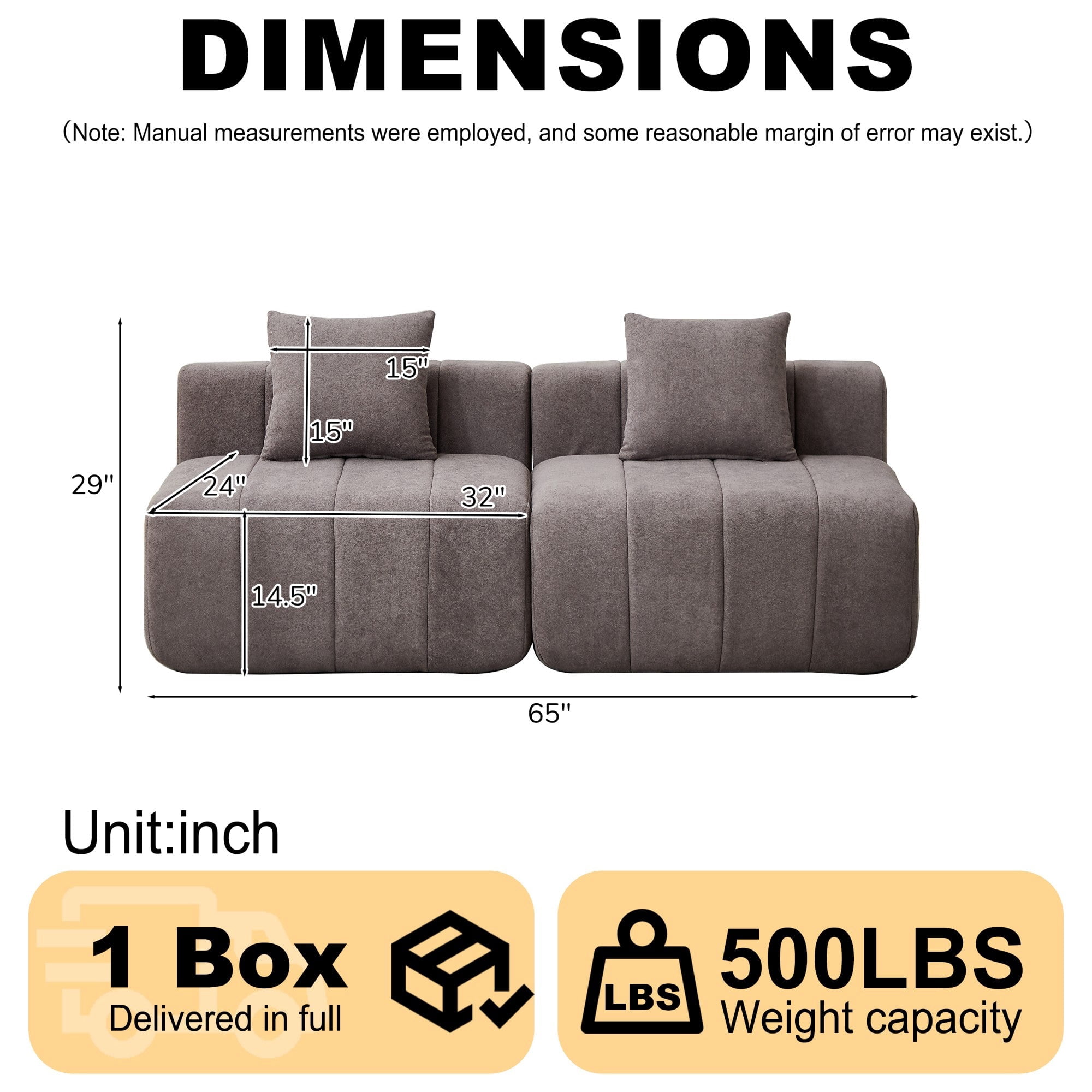 Sailvan Chenille Curved Sectional Sofa, Modern Modular Circular Sofa with Piano Key Design, No Assembly Required Cloud Couch Grey