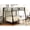 Black, variant on Aqua cargo finish twin/twin bunk bed with safety guardrail / Suitable for small spaces, 32" top - to - floor distance