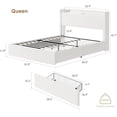 thumbnail image 2 of Queen Size Bed Frame with 4 Storage Drawers & Storage Headboard, Platform Bed Frame with Charging Station, USB Ports and LED Light, Noise-Reducing Metal Support, No Box Spring Needed, 2 of 7