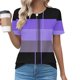 thumbnail image 1 of mfyjkho Tops Para Salir Para Mujer, Camiseta Informal De Manga Corta Con Cuello Redondo Para Mujer, De Moda, Para Primavera/Verano Tops Para Hacer Ejercicio M, 1 of 5