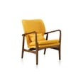 thumbnail image 1 of Manhattan Comfort Bradley Yellow and Walnut Linen Weave Accent Chair, 1 of 3