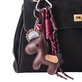 thumbnail image 3 of Handmade Leather Horse Keychain Bag Charm, Trendy Animal Purse Charm Hand Woven Rope Horse Keyring Key Chain Aesthetic Purse Bag Accessories, 3 of 7