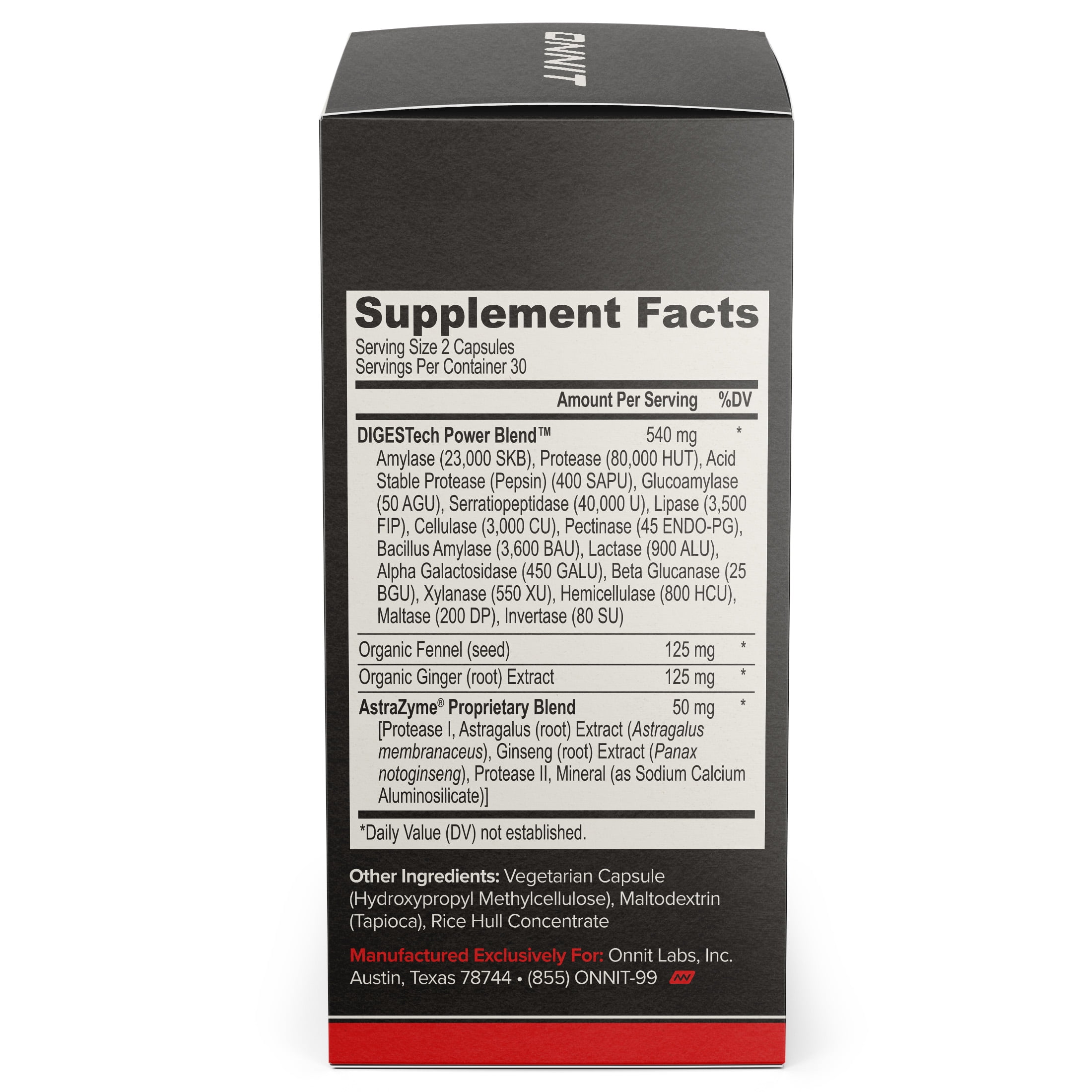 Onnit DIGESTech Full-Spectrum Digestive Enzymes Dietary Supplement, 60 Ct