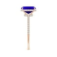 thumbnail image 4 of ANGARA Natural Thin Shank Cushion Cut 1.6 ct Tanzanite Ring with Diamonds in 14K Rose Gold for Women (Size-8x6mm) | December Birthstone, Anniversary, Jewelry Gift for Women | Natural Tanzanite Ring, 4 of 9