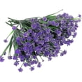 thumbnail image 5 of paquetes de flores artificiales para exteriores, arbustos, plantas resistentes a los rayos UV, vegetación de plástico sintético (púrpura), 5 of 5