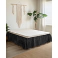 thumbnail image 2 of Black Striped Wrap Around Bed Skirts for King Bed 18" Drop,Bed Skirt with Adjustable Elastic Belt Dust Ruffle Bed Valance for Bedroom Hotel Modern Abstract Art Geometric Stripes Bed Frame Cover, 2 of 7