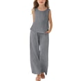 thumbnail image 2 of ATOGUTA Girls' 2 Piece Outfits Sleeveless Tank Top and Wide Leg Pants Set Casual Summer Clothes Size 3T-14, Gray, 2 of 7