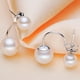 thumbnail image 3 of Aretes de doble perla Minnieouse en joyería de plata S925 blanco, 3 of 6