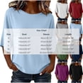 thumbnail image 2 of VBVC Women's Crew Neck 3/4 Sleeve Top , Ladies' Drop Shoulder Loose Fit Tunic , Casual Stretchy Tee Shirts For Women, S-2XL, 2 of 8