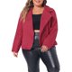 thumbnail image 4 of Chaqueta de mujer de talla grande Agnes Orinda, bomber de ante sintético, moto, biker, con cremallera, 4X, burdeos, 4 of 6