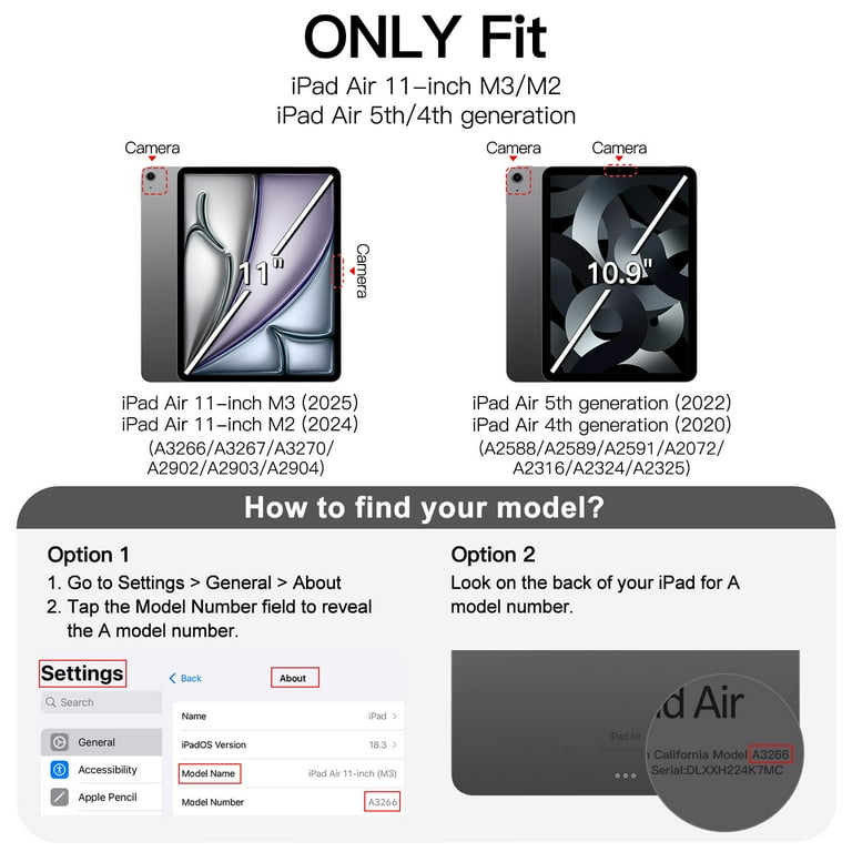 JETech Case For IPad Air 13-Inch M3/M2 (2025/2024) – Clear Back With Pencil Holder & Stand Cover-856272