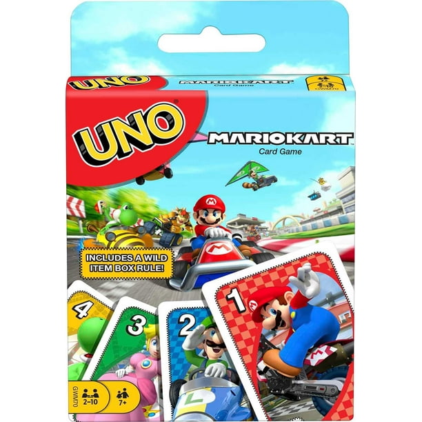 Juego de cartas Mattel Games UNO Mario Kart para niños y adultos mayores de 7 años