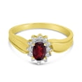 thumbnail image 6 of 14k Yellow Gold Oval Garnet And Diamond Ring, 6 of 6
