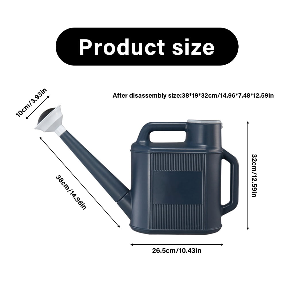 Long Spout Watering Can with Detachable Shower Nozzle 10L Plastic Container for Indoor Outdoor Plant Care