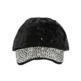 thumbnail image 2 of Womens Sequin Fashion Baseball Cap w/ Full Stoned Bill - Black, 2 of 4