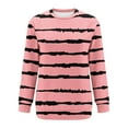 thumbnail image 4 of Craaazy Womens Sweatshirt Crew Neck Striped Color Block T-shirt Long Sleeve Pocket Pullover Gifts, 4 of 4