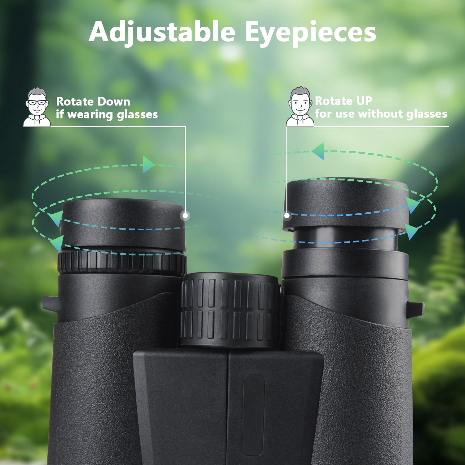 HOOTEK Binoculars for Adults, 10x42 Waterproof and Durable Binoculars with Multi-Coated Optics and Protective Rubber Armor, Binocular with Low Light Vision, Binoculars for Bird Watching, Hunting