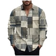 thumbnail image 2 of UVEASISHA Prime Sales Today Button Down Long Sleeve Shirts for Men Vintage Plaid Printed Beach Shirt Regular Fit Casual Spread Collared Dress Shirts 2025 Summer Hawaiian Shirt Gray XXL, 2 of 5