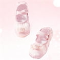 thumbnail image 4 of Xfvqtps Ballet Shoes for Girls Soft Sole Non Slip Cross Elastic Straps Candy Decor Satin Dance Shoes for Gymnastics Performance Pink, 4 of 8