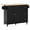 Black, variant on 52.7" W Rolling Kitchen Island with Solid Wood Top and Locking Wheels, Storage Cabinet and Drop Leaf Breakfast Bar, Grey Blue