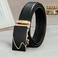 thumbnail image 3 of Naierhg Men Autumatic Belt Business Formal Belt Smooth Faux Leather Alloy Buckle Anti-break Great Durability Anti-slip Men Meeting Commute Suit Pants Belt, 3 of 8
