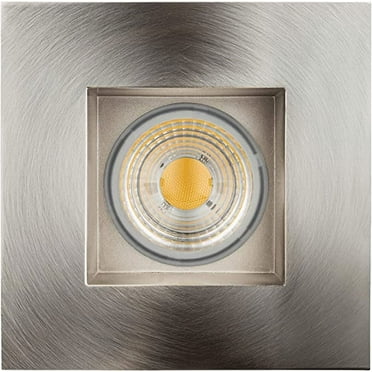 Perlglow 4" Square Brushed Nickel 15W ‎1100 Lumens 5CCT Recessed Light
