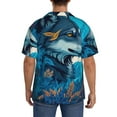 thumbnail image 3 of Yiaed Blue Iceberg Leaf Wolf Print Mens Casual Wrinkle Free Shirts Short Sleeve Button Down Summer Stretch Dress Shirt-XX-Large, 3 of 5