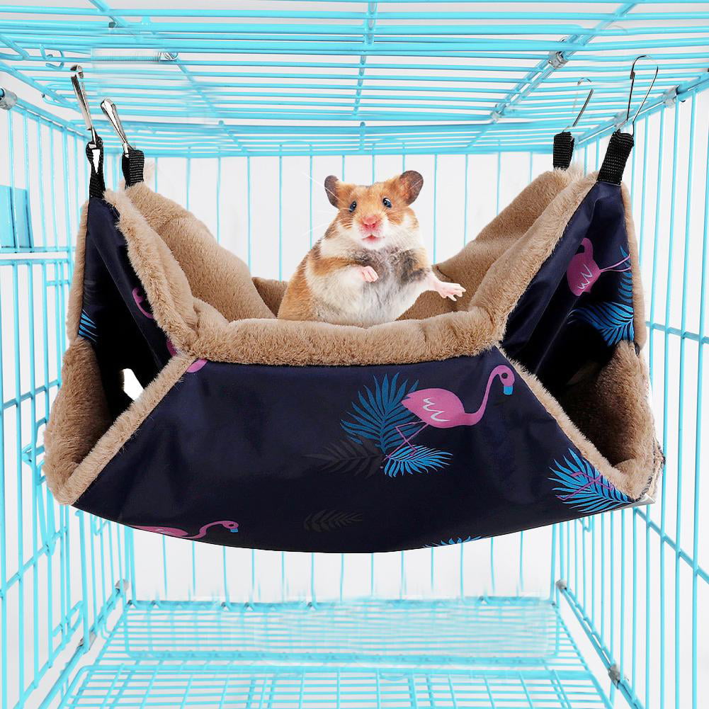 Double Layer Mesh Cloth Hamster Hammock Squirrel Hanging Bed Cage Pet Sewing Mat 