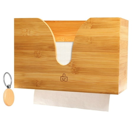 Bamboo Paper Towel Dispenser For Use In Kitchen Bathroom