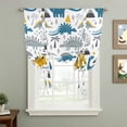 thumbnail image 2 of Cartoons Dinosaurs Tie Up Curtains for Windows, Adjustable Balloon Window Shades, Cute Animals Palm Trees Mountains Kitchen Window Treatments Farmhouse Short Curtains with Rod Pocket 42"x45", 2 of 8