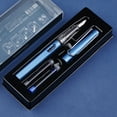 thumbnail image 3 of Fountain Pen Set, 0.38mm Replaceable Ink Capsule Fountain Pen, 1 Box Dai Blue Fountain Pen Set + 50 Black Ink Capsule, Suitable for Students Posture, Office, Calligraphy Practice, 3 of 7