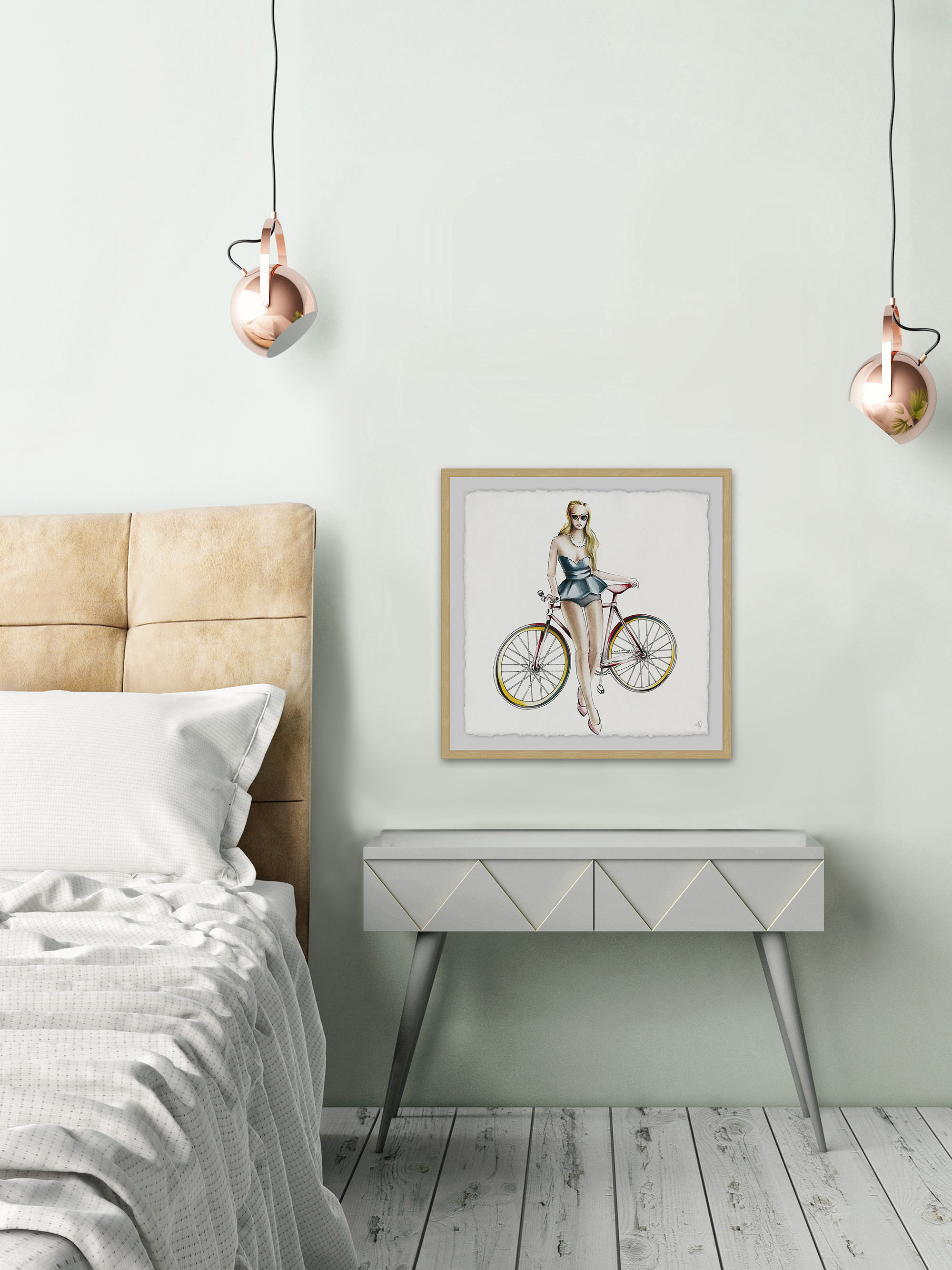 Bicycle Beauty Framed Painting Print