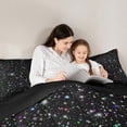 thumbnail image 5 of Feelyou Kids Psychedelic Galaxy Full Size Comforter Sets, Dreamy Starry Sky Bedding Comforter Set, Glitter Stars Print Reversible Bedding Sets, Breathable Home Decor, 3-Piece, 5 of 8