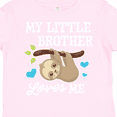 thumbnail image 4 of Inktastic My Little Brother Loves Me with Sloth and Hearts Boys or Girls Toddler T-Shirt, 4 of 5