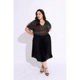 thumbnail image 4 of TIYOMI Plus Size Sequin Tops For Women Summer Sparkly Party Tops Short Sleeve V-Neck Shirts Black Gold Tunic Tops Club Cocktail Blouses Slimming Shirts XL 14W 16W, 4 of 7