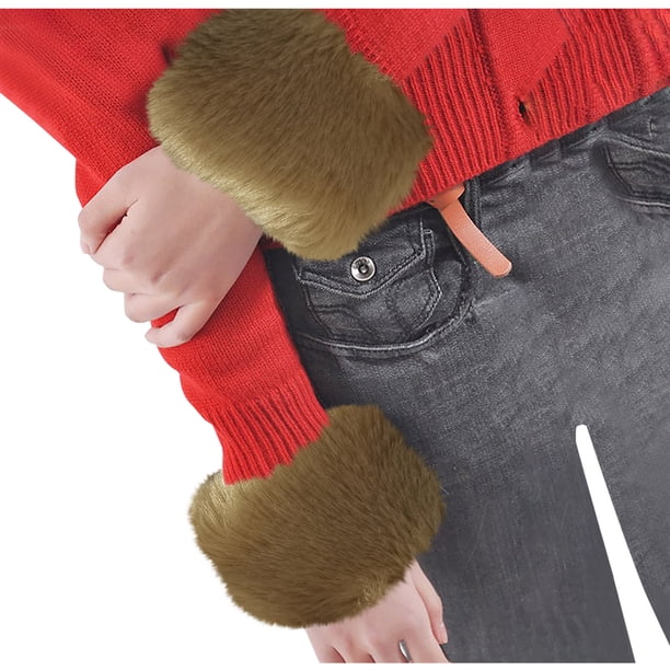 Guantes Mujer Imitación Mangas Grandes Muñequeras Guantes Mujer Guantes