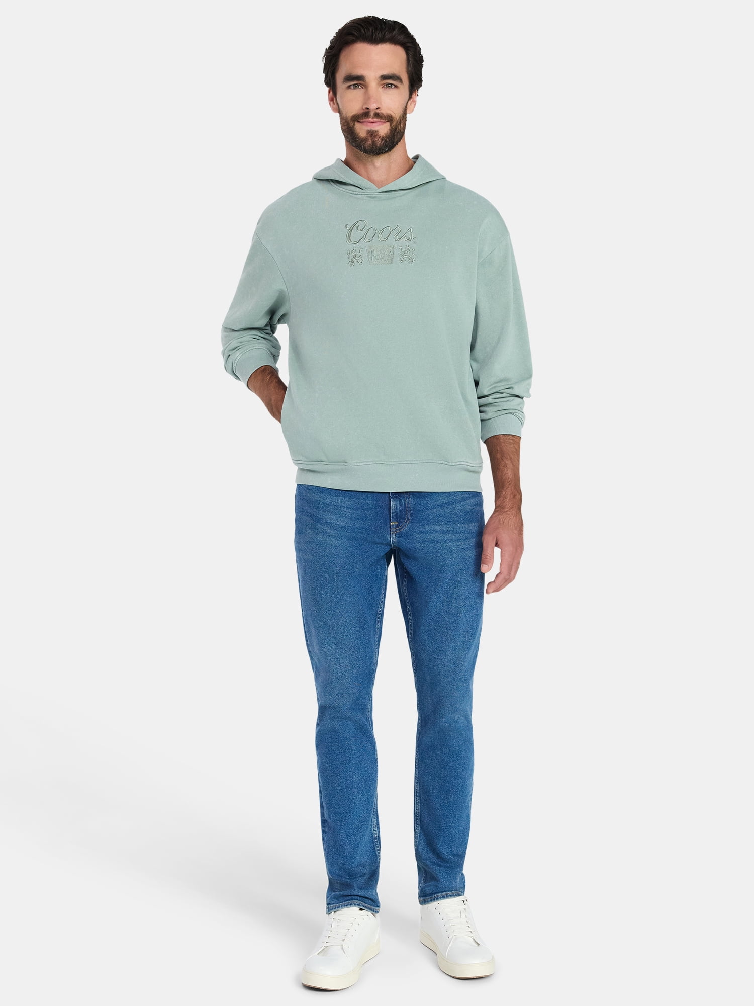 Coors Men's and Big Men's Front Back Graphic Mineral Wash Hoodie, Sizes XS-5XL