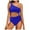 Blue, variant on vigerkar Women's Solid Color One Piece Swimsuits Monokini One Shoulder Cutout High Cut Bathing Suits Beachwear White, S