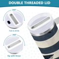 thumbnail image 3 of Yayeee 40oz Stainless Steel Tumbler with Straw and Handle Double-Wall Insulated Travel Water Bottle, Dark Sharks, 3 of 8