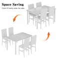 thumbnail image 5 of Cvortll 5 Pieces Dining Room Table Set for 4, Space Saving Kitchen Table and Chairs , Set with 4 Upholstered PU Leather Chairs and Faux Marble Tabletop, All White, 5 of 8