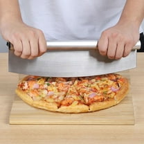 Expert Grill Stainless Steel Pizza Rocker Pizza Cutter with Blade Cover ...