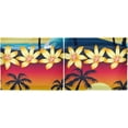 thumbnail image 3 of Palm Tree Kitchen Curtains 2 Panels UV Protected Tier Curtains, Half Window Curtains Kitchen Tiers for Guest Room Bathroom Sink Laundry Room Basement,24"x27", 3 of 7