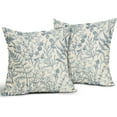 thumbnail image 2 of Light Blue Floral Pillow Covers 18x18 Set of 2 Botanical Print Vintage Spring Flower Plant Cream Decorative Throw Pillow Cases Outdoor Farmhouse Cushion Covers Decor for Sofa Couch Bed, 2 of 6
