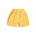 thumbnail image 7 of Hansber Kids Girls Jean Shorts Elastic Waist Ripped Frayed Raw Hem Denim Shorts Distressed Slimming Yellow 160, 7 of 7