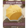 thumbnail image 5 of Punchau 6 Ft Fringe Patio Umbrella - Outdoor Umbrella for Patio, Pool, Table, Garden, Deck, & Beach - Push Button Tilt Pole - Fashionable Boho Vintage Tassels & Wood Print - Yellow, 5 of 7
