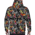 thumbnail image 7 of Pofeuu Multicolored Butterflies C Print Mens Casual Hooded Collar Drawstring Hoodies Pullover Sweatshirts Casual Long Sleeve Shirts-3X-Large, 7 of 7